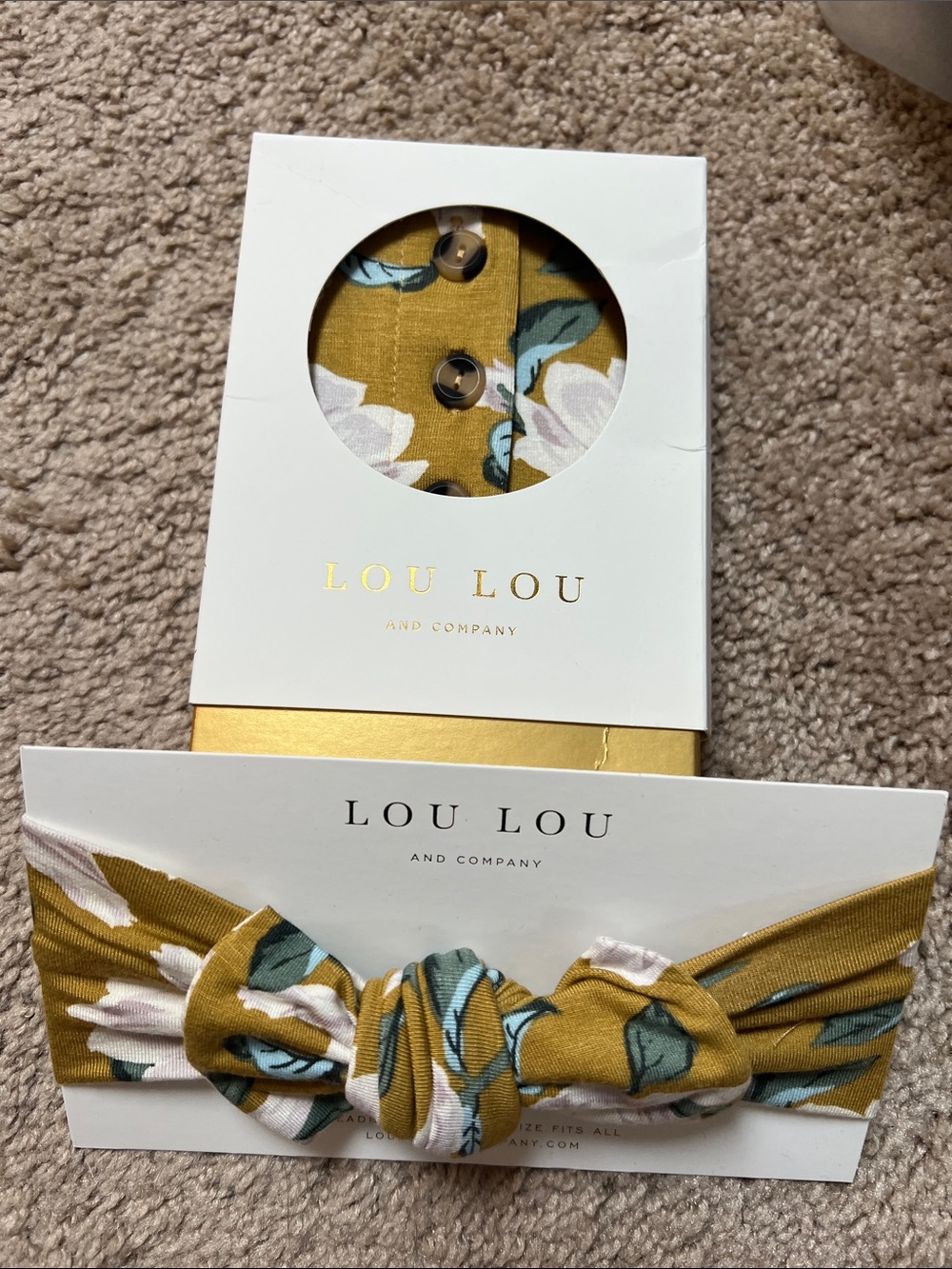 Lou Lou and Company newborn gown and matching bow